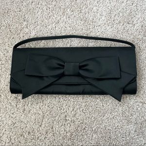 Hollywould for Target black clutch with removable handle and bow